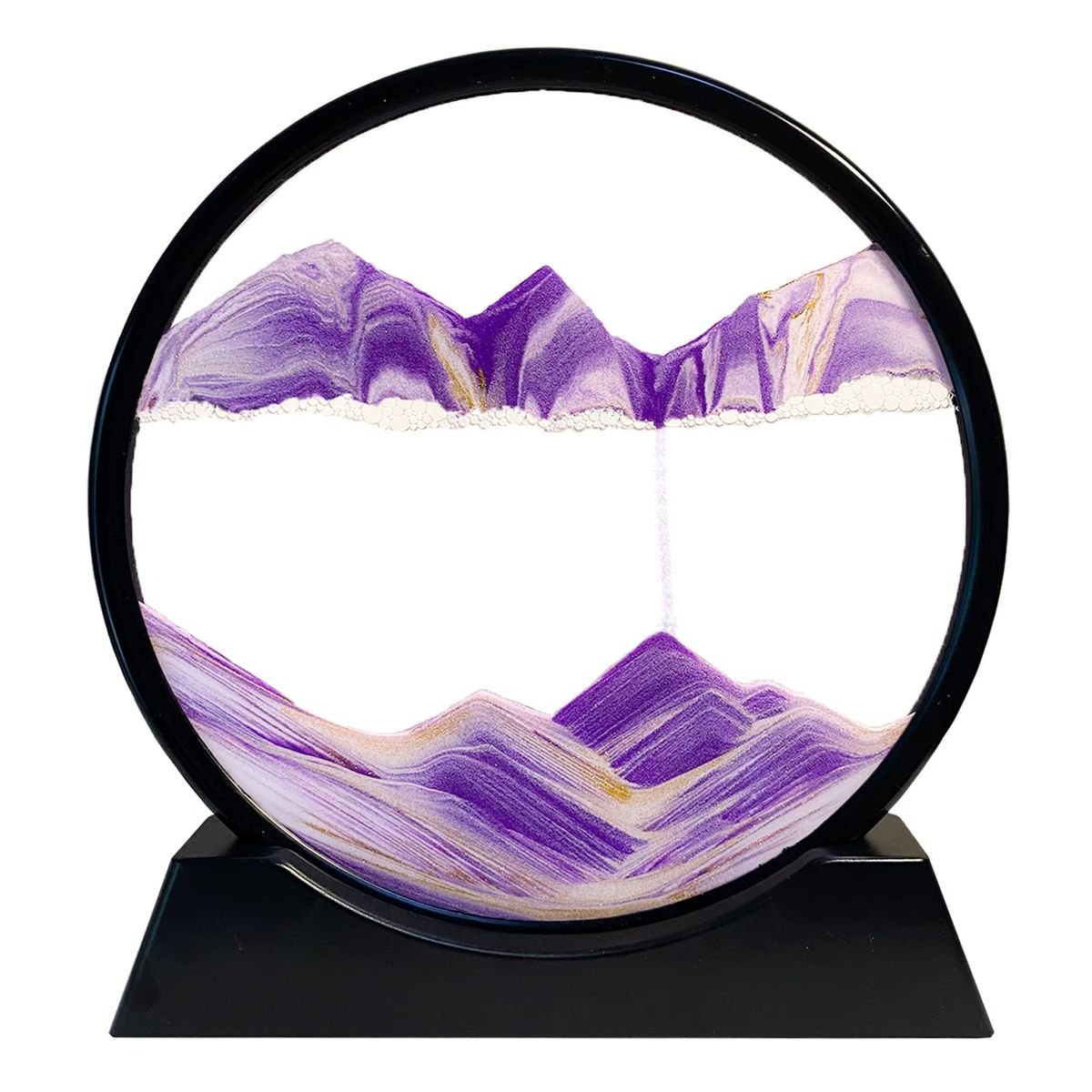 Purple । Round Glass 3D Deep Sea Sandscape  in Motion (12 inch) । CN-23